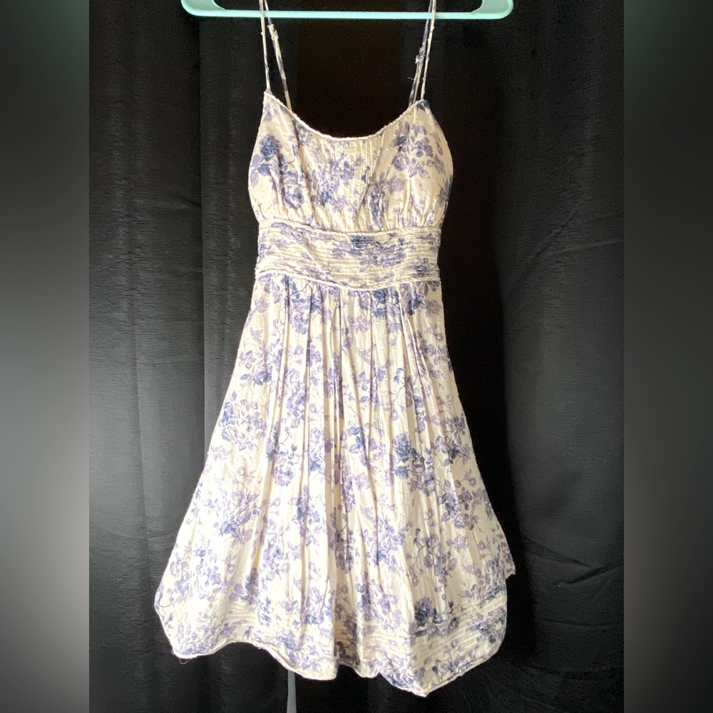 Purple and crème floral summer dress